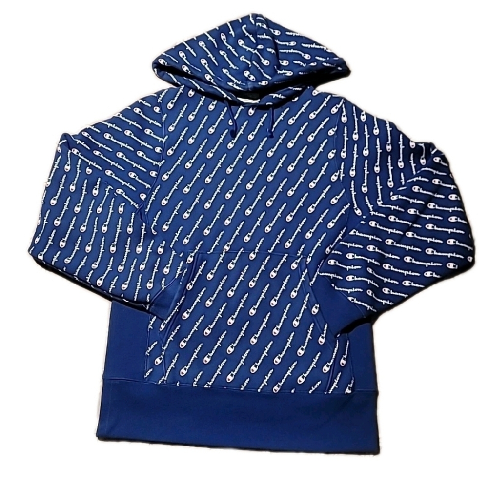 Vintage Champion All Over Print Reverse Weave Pullover Hoodie